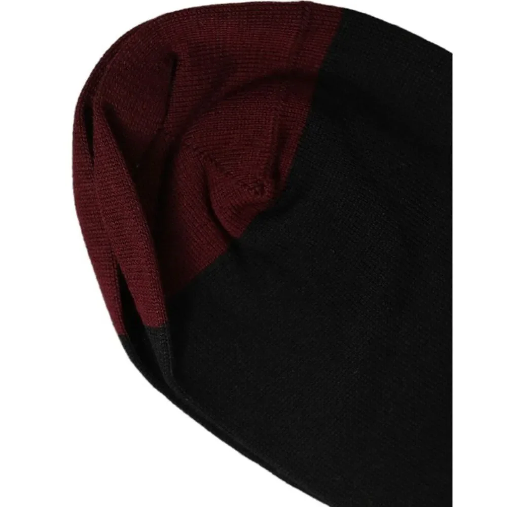 Dolce & Gabbana Men Burgundy Black Logo Mid Calf Accessory Men's Socks